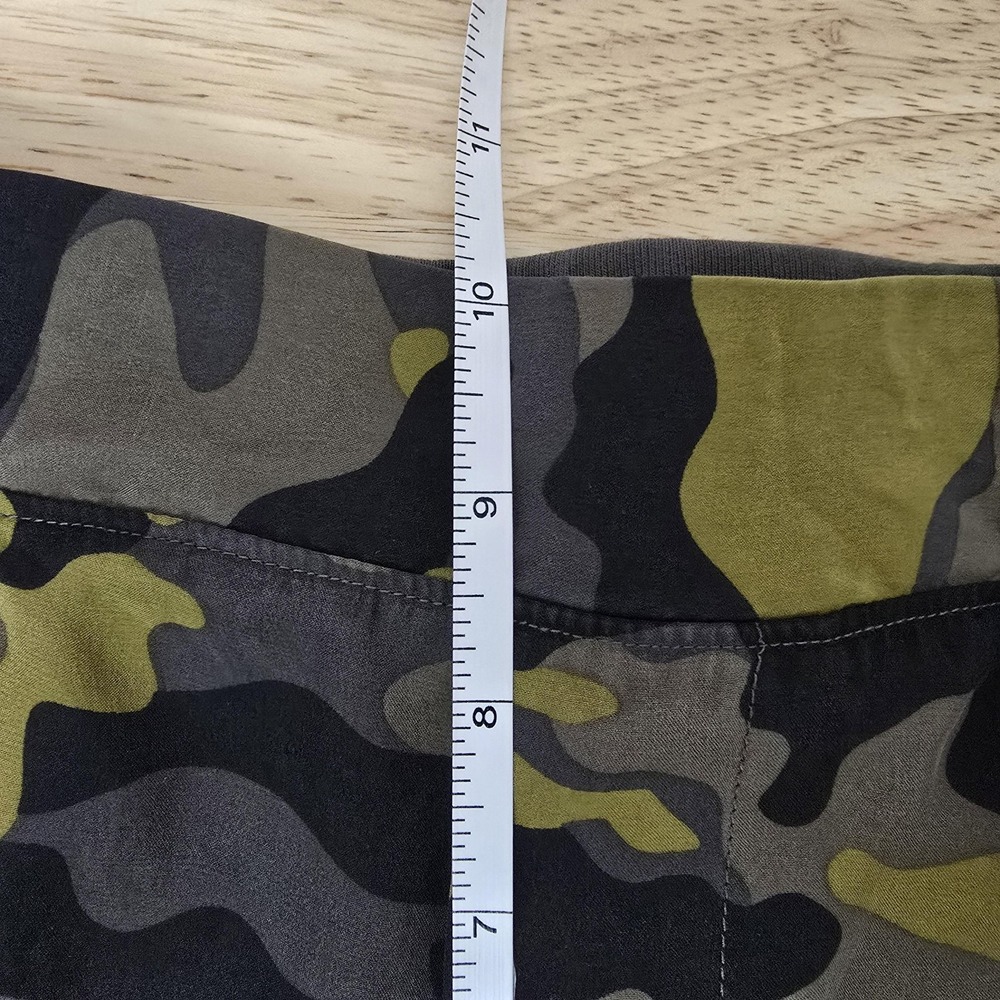 ATM Jogger Pants Womens Small Green Camo‎ 100% Silk Rib Cuffs Elastic Waist - Picture 7 of 11
